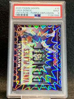 2020 Hoops 💥 Luka Doncic 💥 Vanity Plates Purple Explosion PSA 9 Mint 💎 Pop 12 - Dallas Mavericks