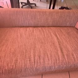 Gray and cream couch 