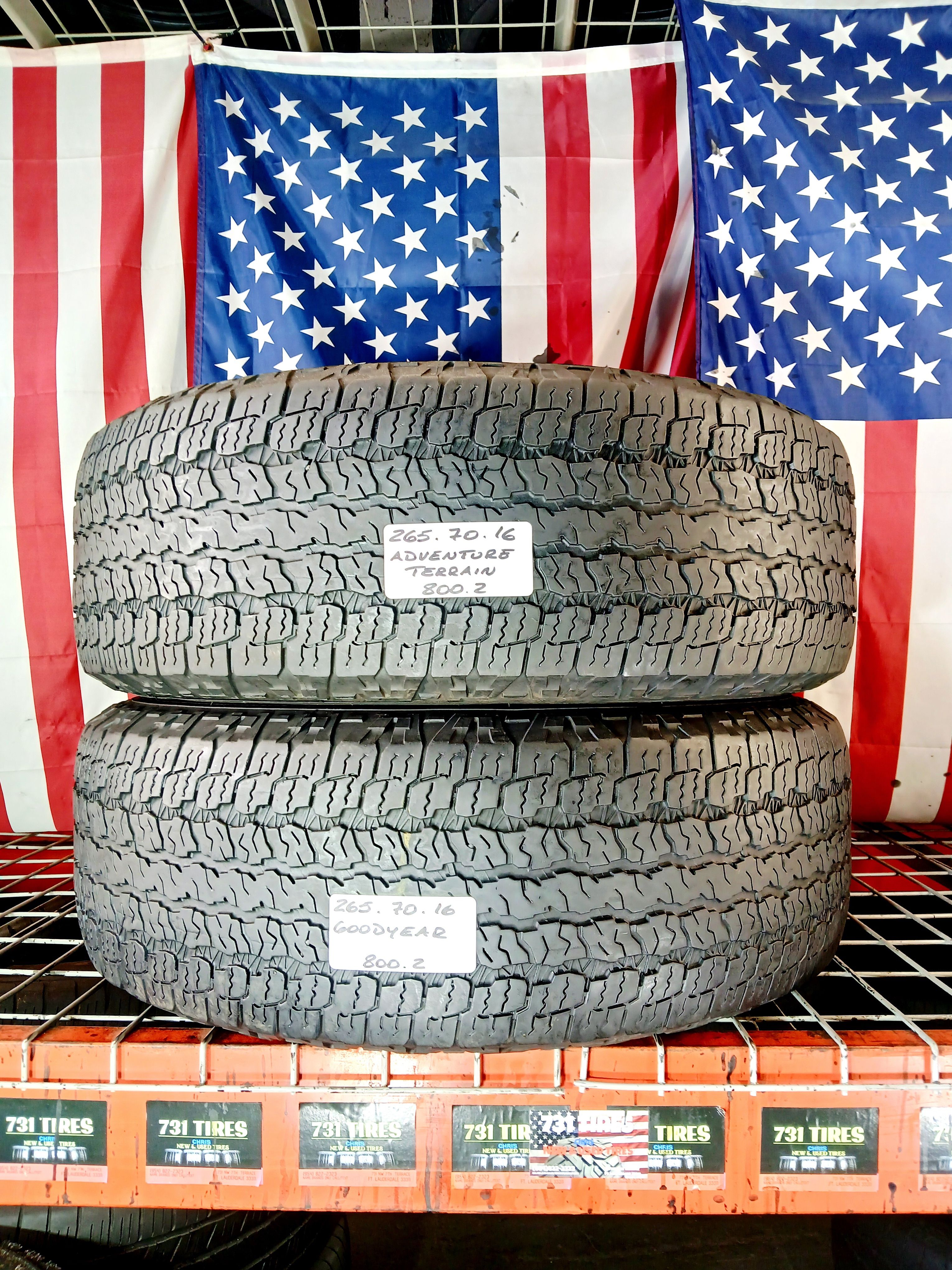 P265/70R16 GOODYEAR WRANGLER PRO KEVLAR 265/70R16 OEM FACTORY REPLACEMENT TAKE-OFF USED TIRES TRUCK SUV SPORT CAR SEDAN JEEP TYRES 265 70 16