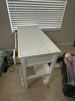 White Desk with 3 Drawers - $10