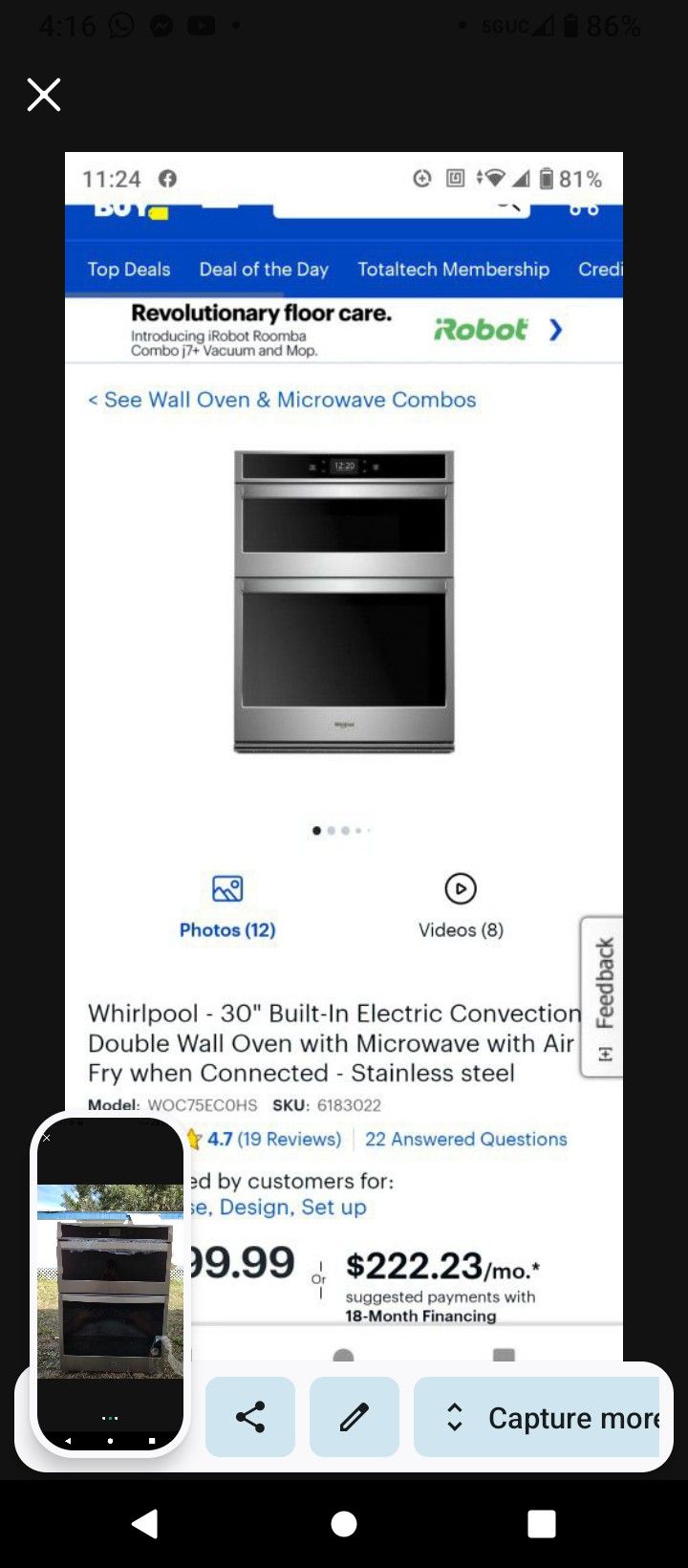 Whirlpool Microwave/Oven Combo