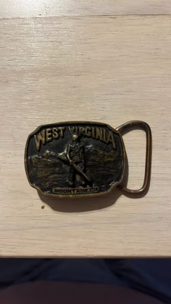 West Virginia Brass Belt Buckle Small Registered