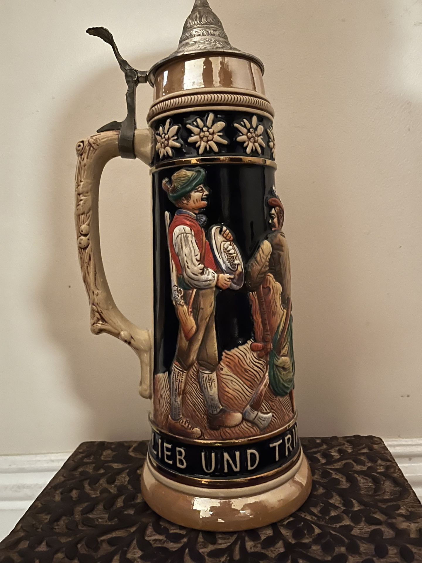 Vintage 16" Tall West Germany BEER STEIN Handmade Original King 2 of 300