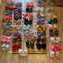 Huge Lot 44 Jojo Bows And 4 Bow Holders