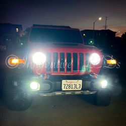 6000k Glacier White LED Headlight And 3000k Jdm Yellow LEDs Fog Lights 