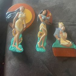 Vintage Disney Pocshan Hair Brush Set 