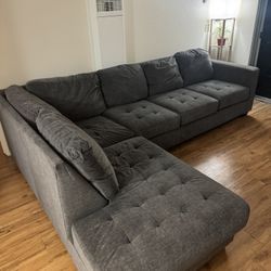Like New - Grey Sectional Sofa 