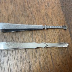 2 Antique Tweezers With Ear Wax Scoops