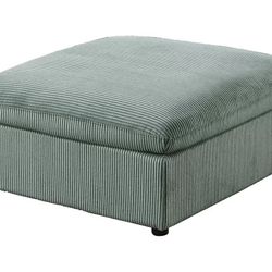 Extra Large Sage Green Corduroy Ottoman Modern Design 