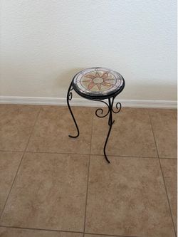 Wrought Iron Sunburst Plant Stand