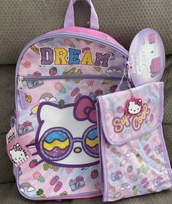 Hello Kitty 5 Piece Set Backpack