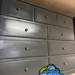 Grey Nine Drawer Dresser Pinewood Chest Cajonera Nueva 