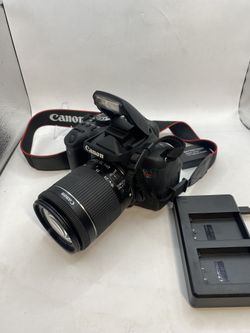 Canon EOS Rebel T6i w/ 18-55mm Lens + 2 Batteries & Chargers DSLR strap