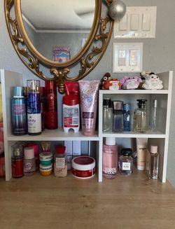 white shelves