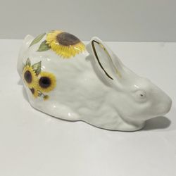 Vintage Staffordshire Fine Bone China Rabbit Figurine Sunflower Total Elegance. Size: 7”-3”.