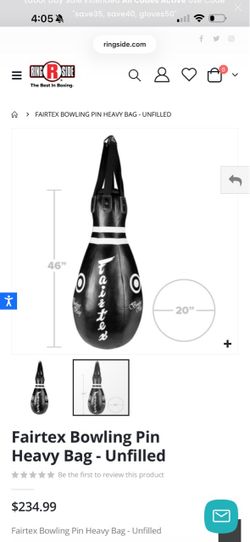 Fairtex bowling pin heavy bag Muay Thai