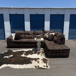 Brown Ashley 2 Piece Sectional Couch