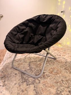 Black Folding Saucer Moon Chair