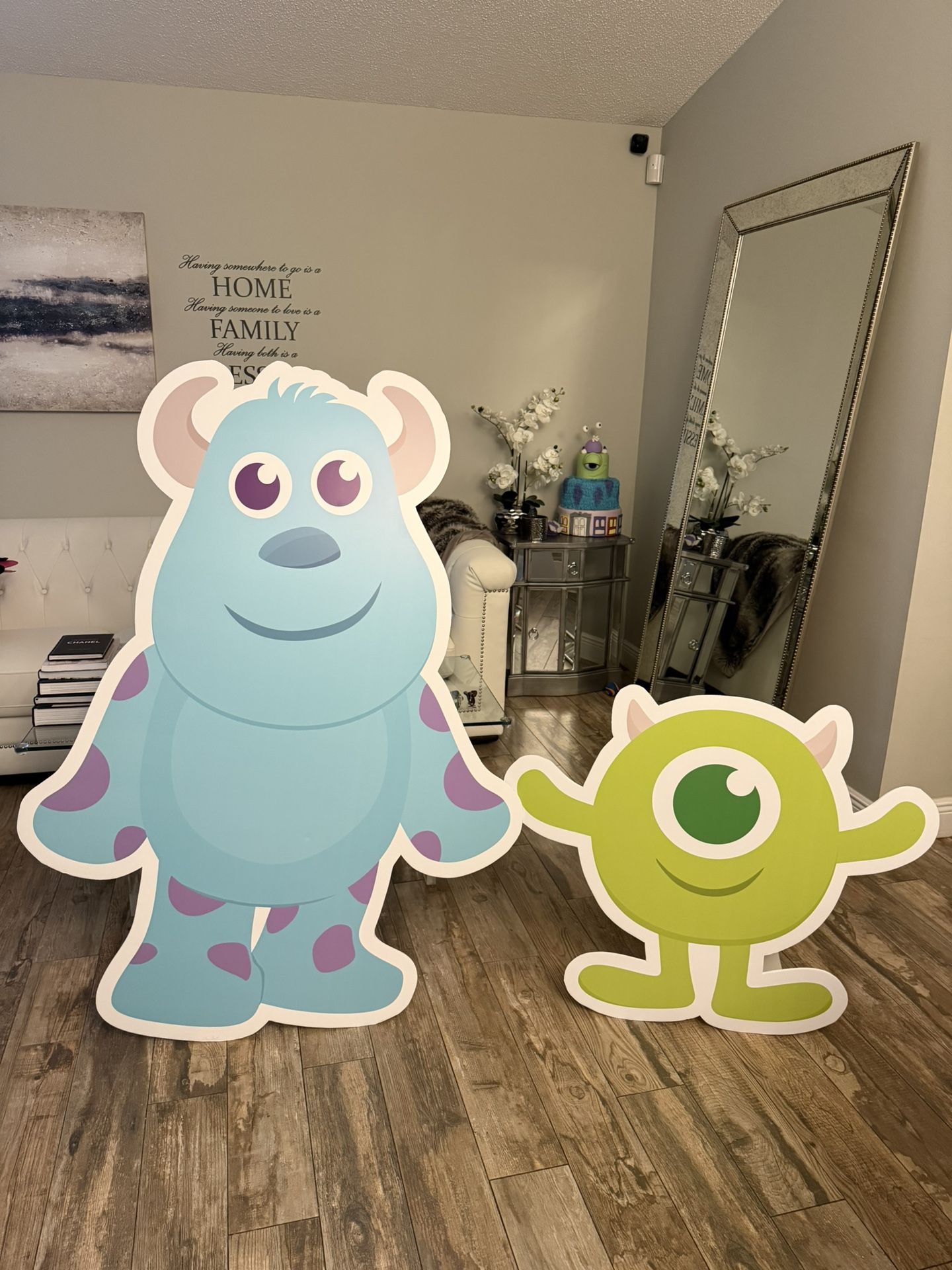 🎉 Monsters Inc. Party Backdrop – Sulley & Mike Large Cutouts 🎉