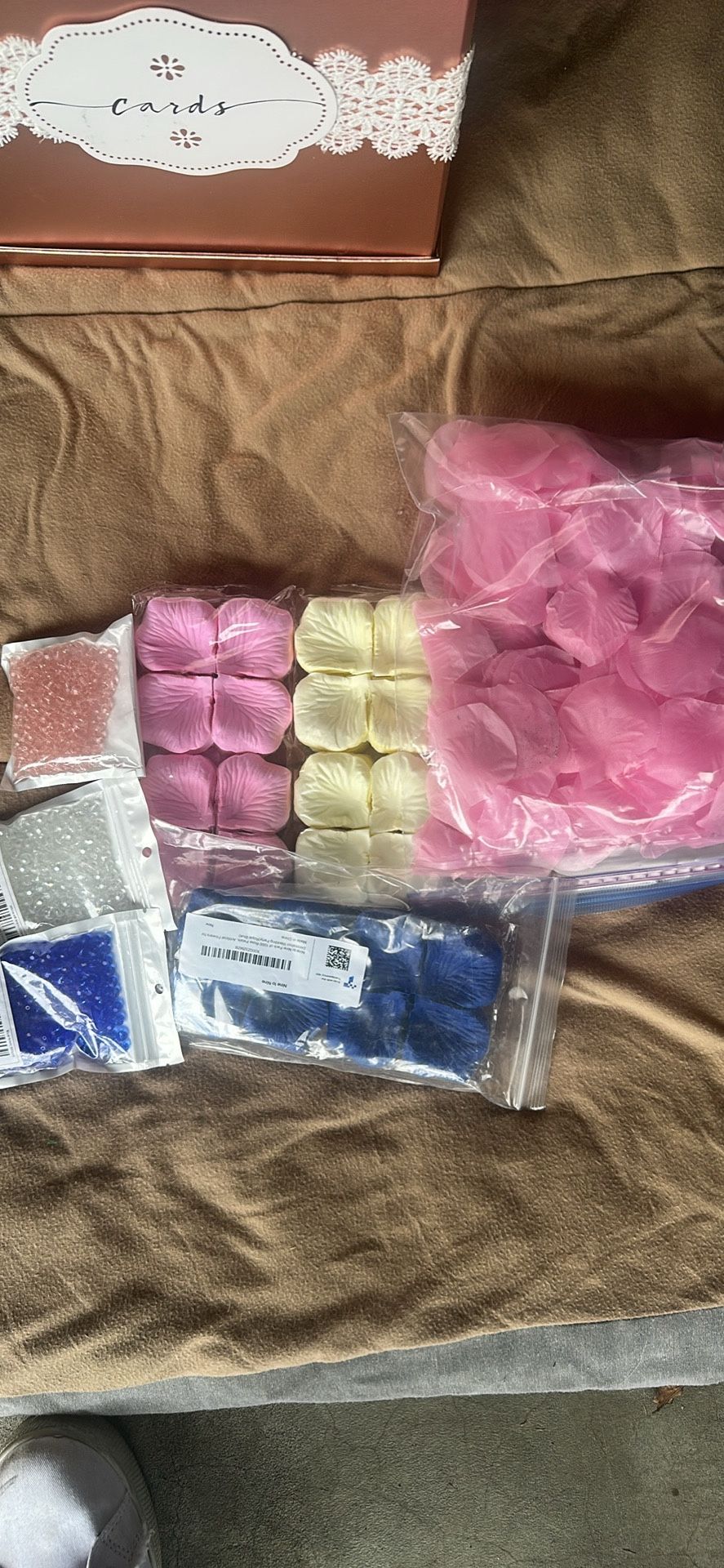 Rose petals and beads