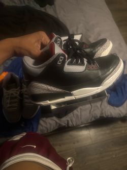 Black cement Jordan 3 size 10