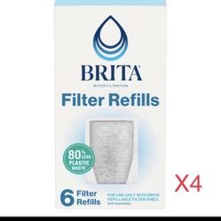 Brita Refillable Filter Refill Packs For Pitchers And Dispensers, BPA-Free, 80% Less Plastic*, Each Water Filter Lasts Two Months  You get 4 boxes wit
