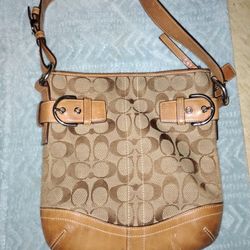 Coach Purse Brown With Leather Straps