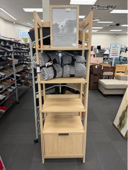 Walker Edison Narrow Bookcase with Storage Drawer - Coastal Oak