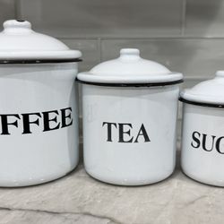 White Coffee Cannister