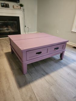 Artesenal Wood Coffee Table w/ Drawers and Lift-Top