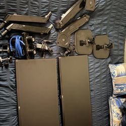 Dual LG 29” Ultrawide Monitor Setup + Adjustable Desk Mount Arms (Complete Setup)