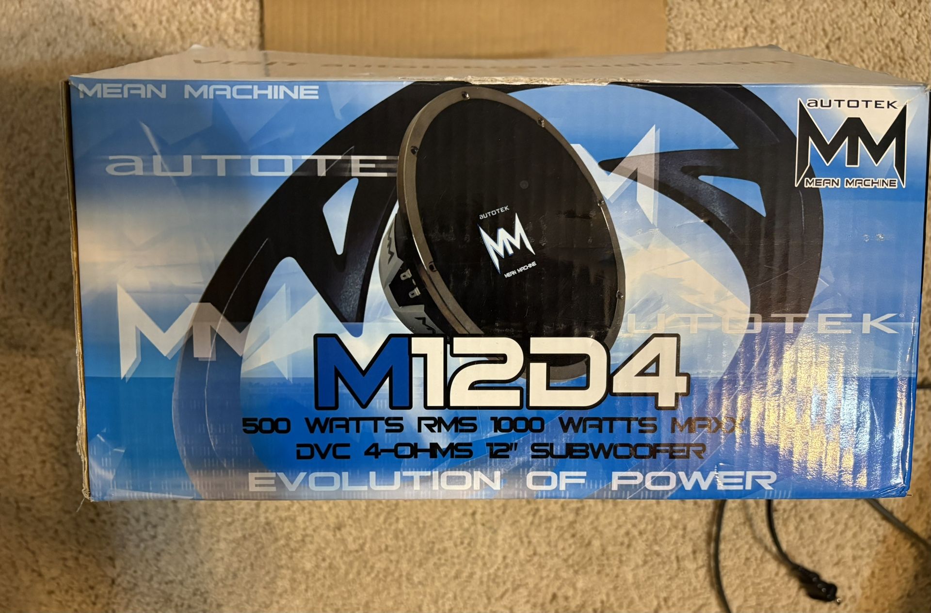 Autotek M12D4 12" 1000W 4-Ohm DVC Mean Machine Series Car Subwoofer