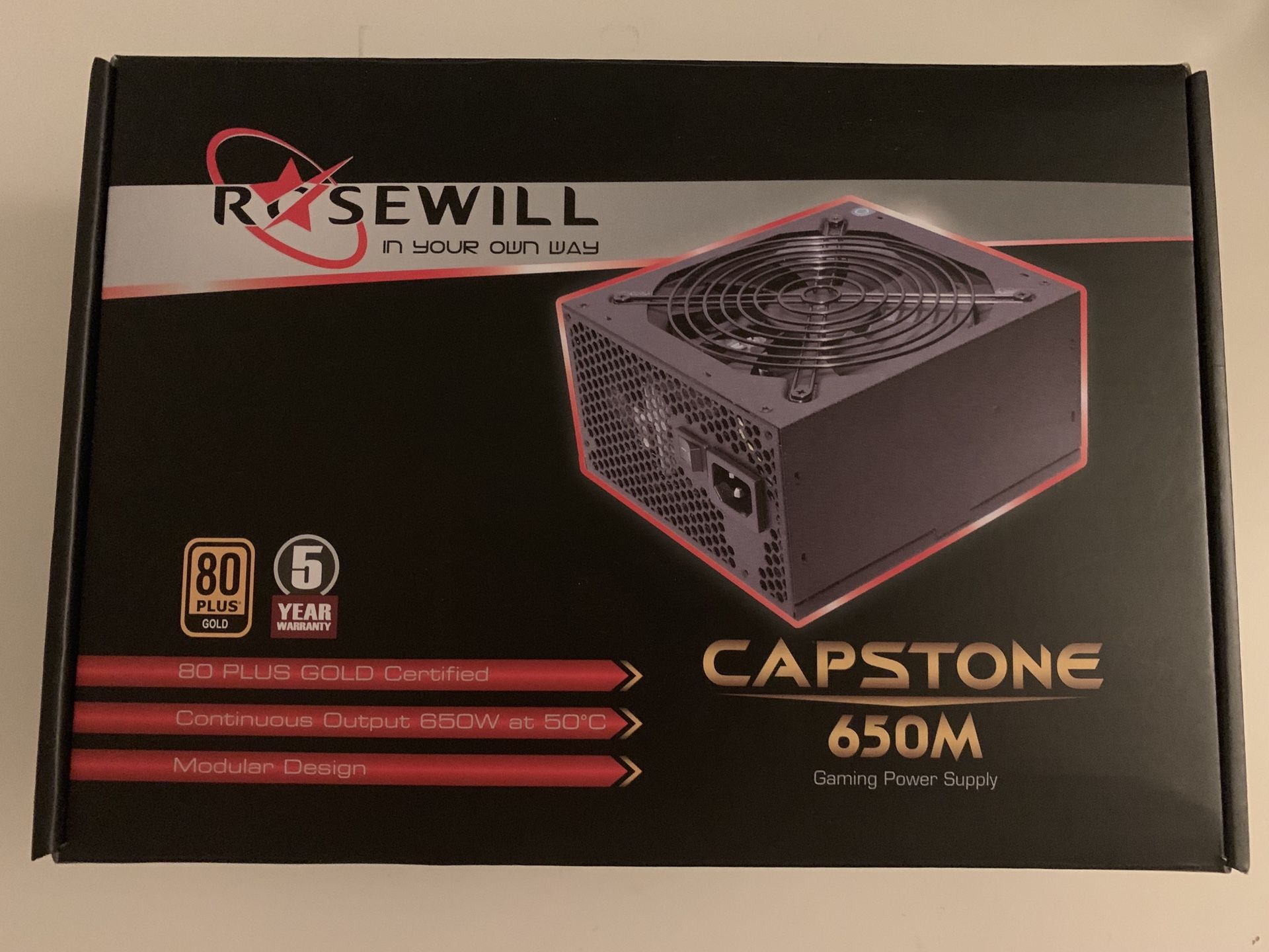 Rosewill capstone 650m 80 plus gold ATX power supply