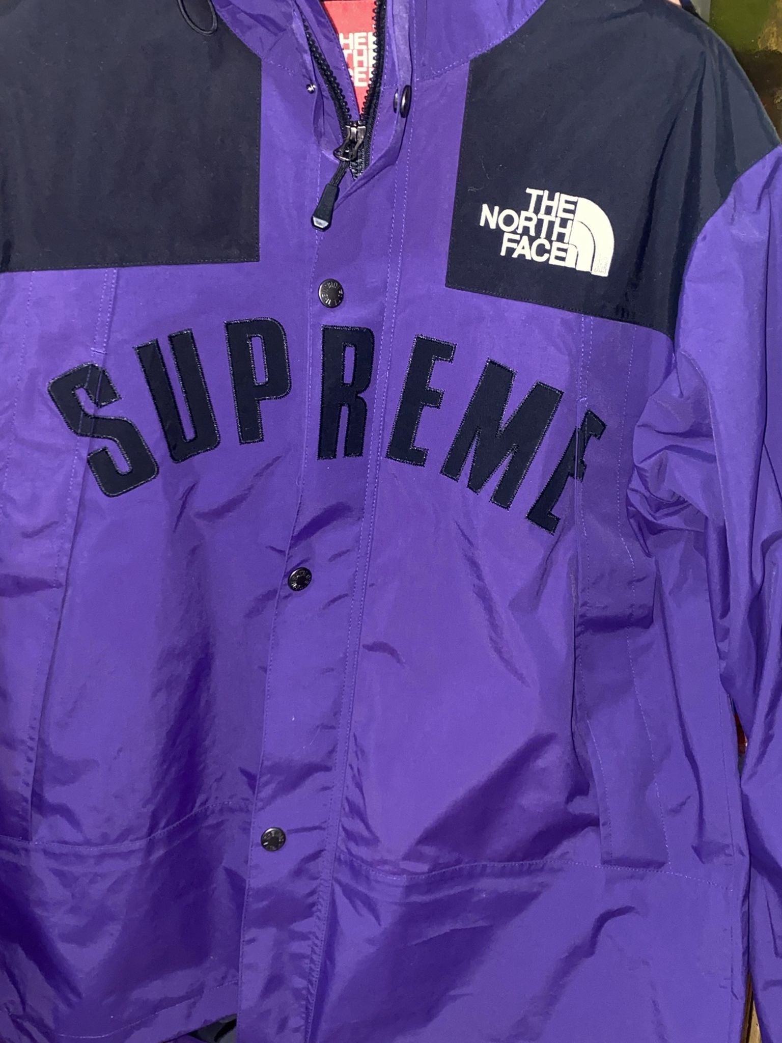 The North Face x Supreme Arc Logo Parka Hoodie Jacket Shell Purple Coat Men’s Large Not Black Red Yellow Blue