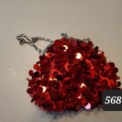 Red Sequin Coin Purse 