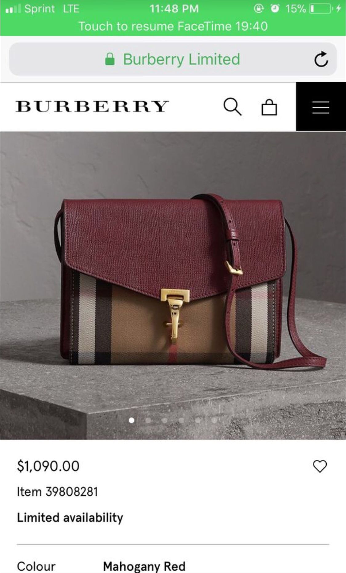 Burberry women bag