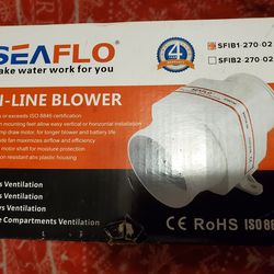 Seaflo 4 in blower, bought for car audio.  Used 5 min, too powerful for my needs. Firm price