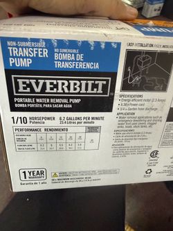 Everbilt 1/10 HP Non-Submersible Self-Priming Transfer Pump