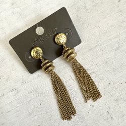 Chicos Rita Gold Drop Chain Earrings 