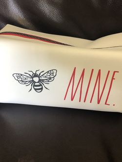 New! Rae Dunn Bee Mine Cosmetic Pouch Makeup Case Valentines