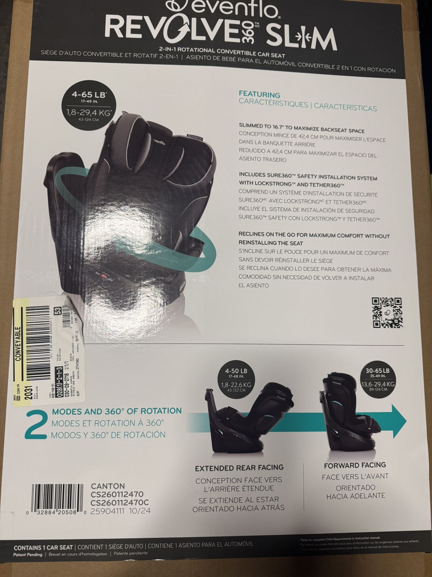 REVOLVE360 SLIM 2-IN-1 ROTATING CONVERTIBLE CAR SEAT