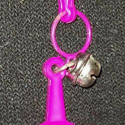 Vintage 1980s Keychain Plastic Necklace Frying Pan & Egg Charm w/ Bell