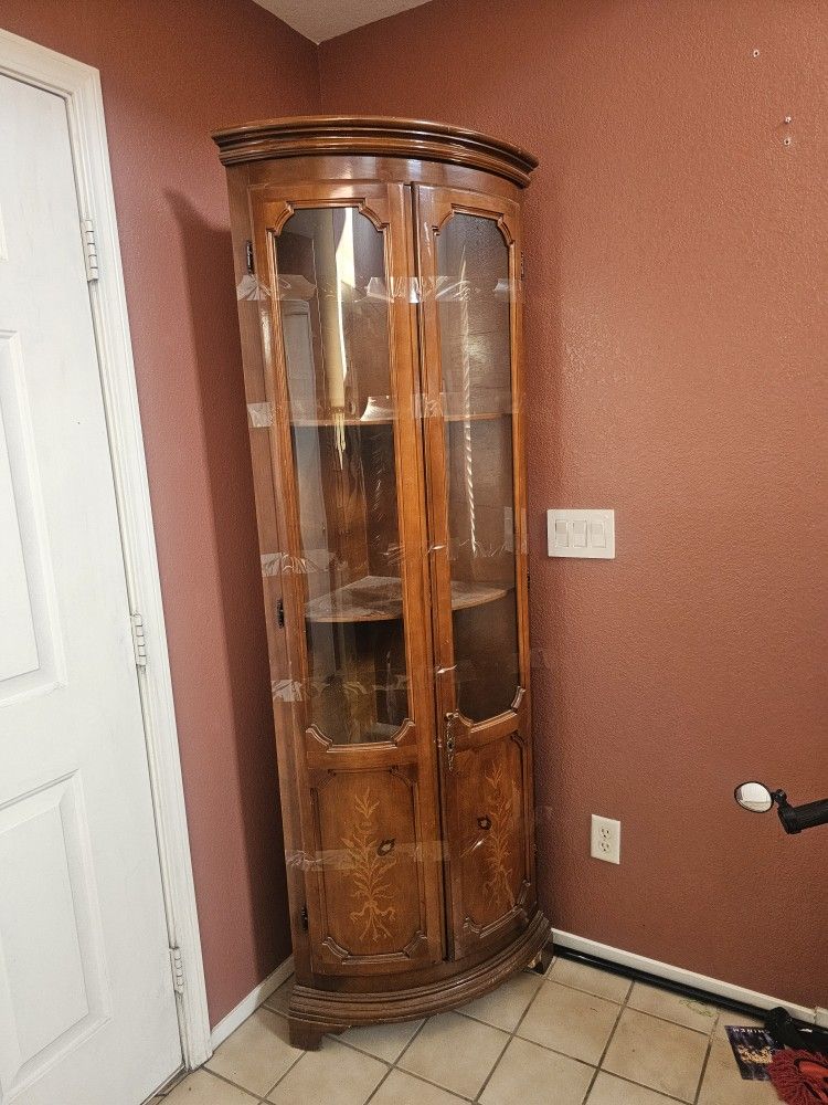 Antique Corner Curio Cabinet