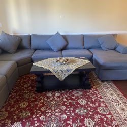 sectional sofa table & rug