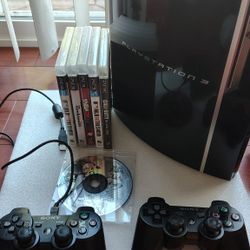 PlayStation 3 With 2 Controllers And Six Games Bundle 