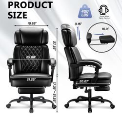 New faux leather recline office chair with footrest