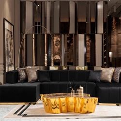 Elisha  Velvet Double Chaise Sectional $2500