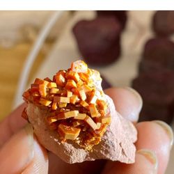 12g Natural Vanadinite Red Crystal Cluster on Matrix Specimen Rough Morocco