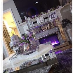 SILVER - ALL GLASS ELECTRICAL 🔥 FIREPLACE 🔥 