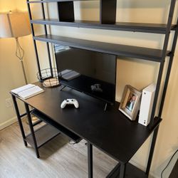 Gaming Desk with Shelving